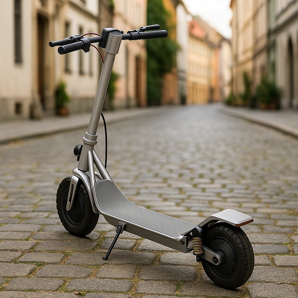 Patinete infantil de aluminio plateado, fabricado en aluminio, para exterior/interior