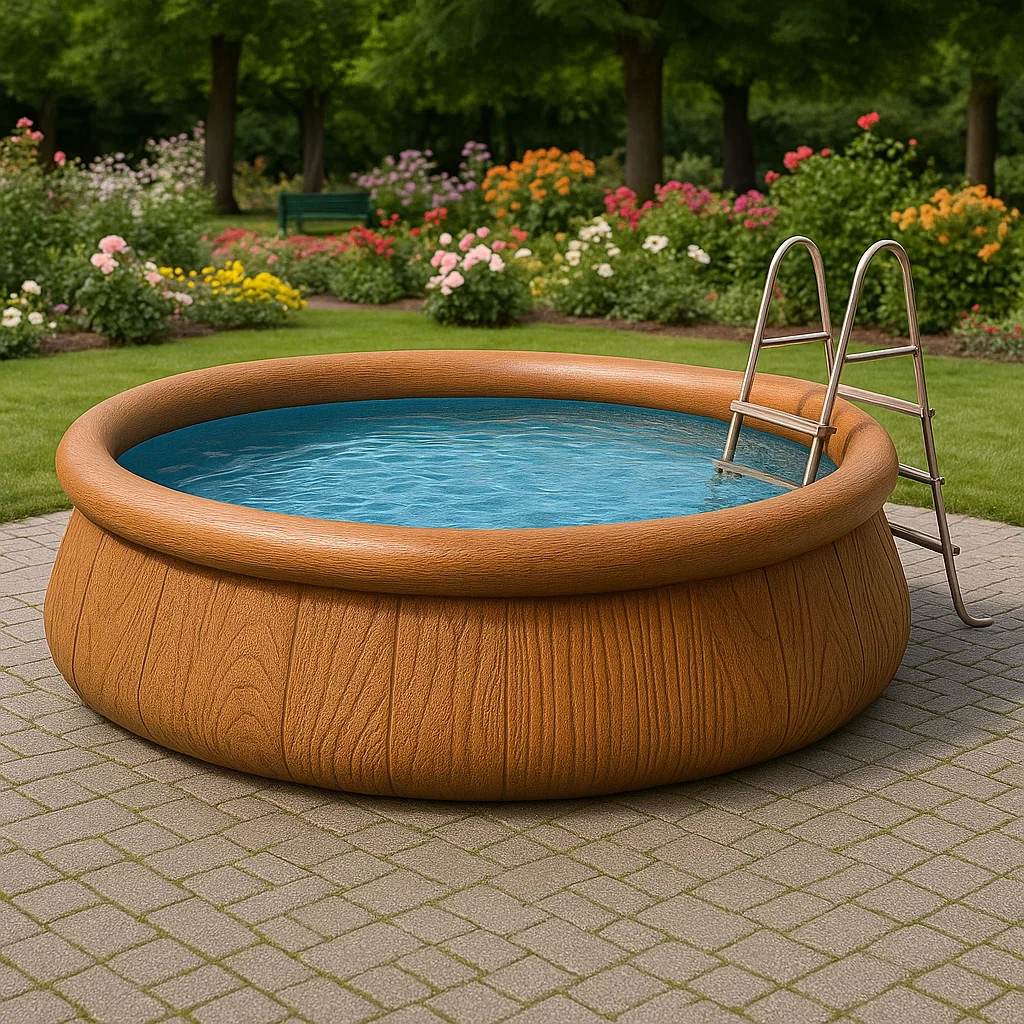 Piscina desmontable 396x100 cm con depuradora color marrón HwYWATXE57fT