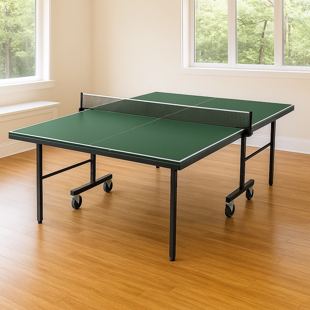Mesa de ping pong, tablero verde, estructura de metal negro 274x152.5x76 cm