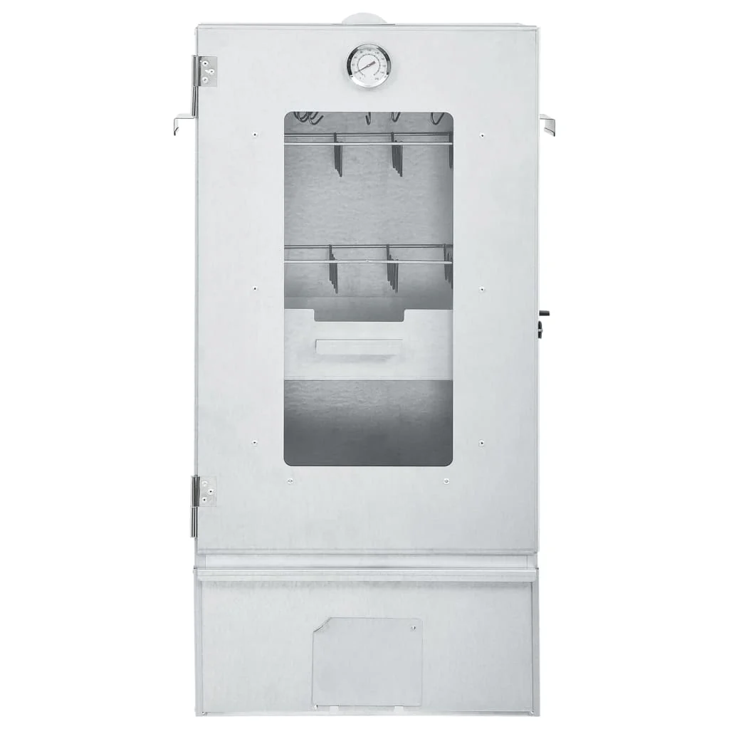 2025 Ahumador 44.5 x 29 x 83 cm con mesa 40 x 28 x 44.5 cm galvanizado – Armario para ahumar plateado