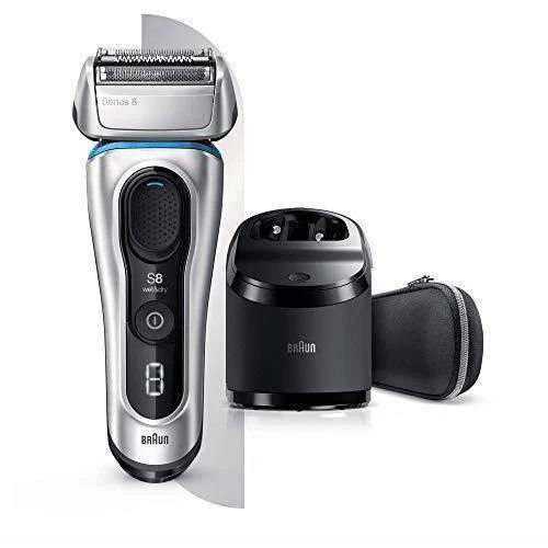 2025 Afeitadora Braun Series 8 8390cc para hombre – Afeitado en seco y húmedo. 100 % resistente al agua. plateado