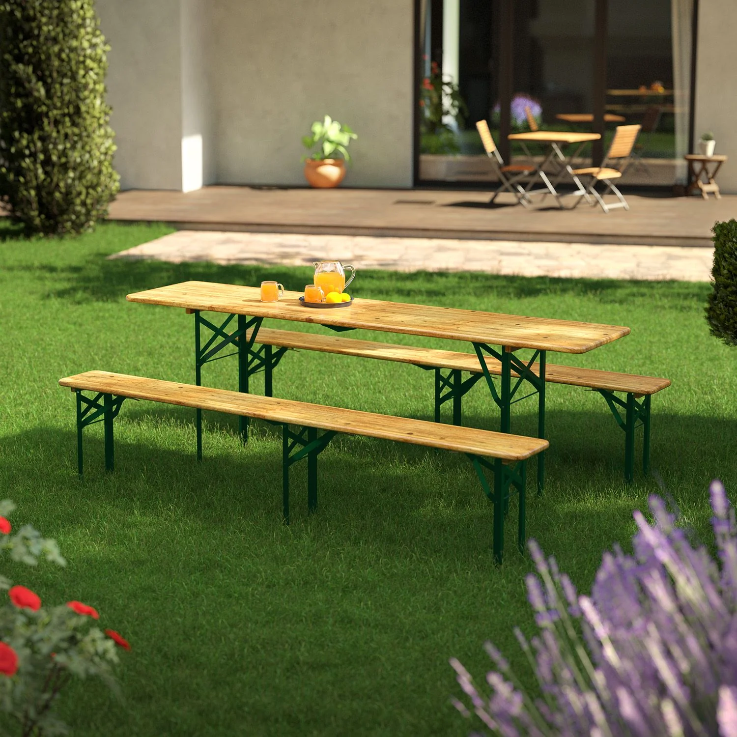 2025 Conjunto de mobiliario plegable para fiestas Amberg 180x74x74 cm