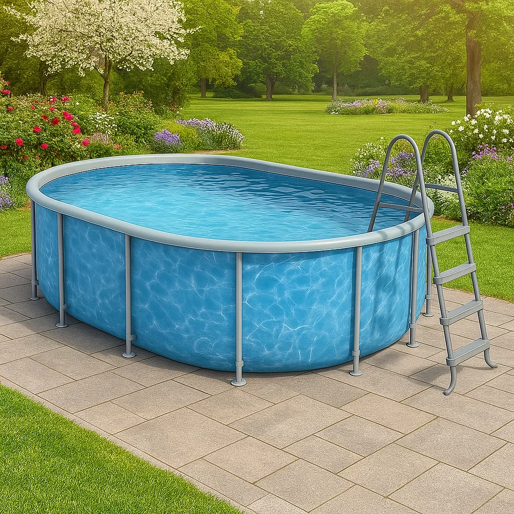 Piscina tubular ovalada desmontable 418x243x98 cm azul/gris s pssdWdu118hQ