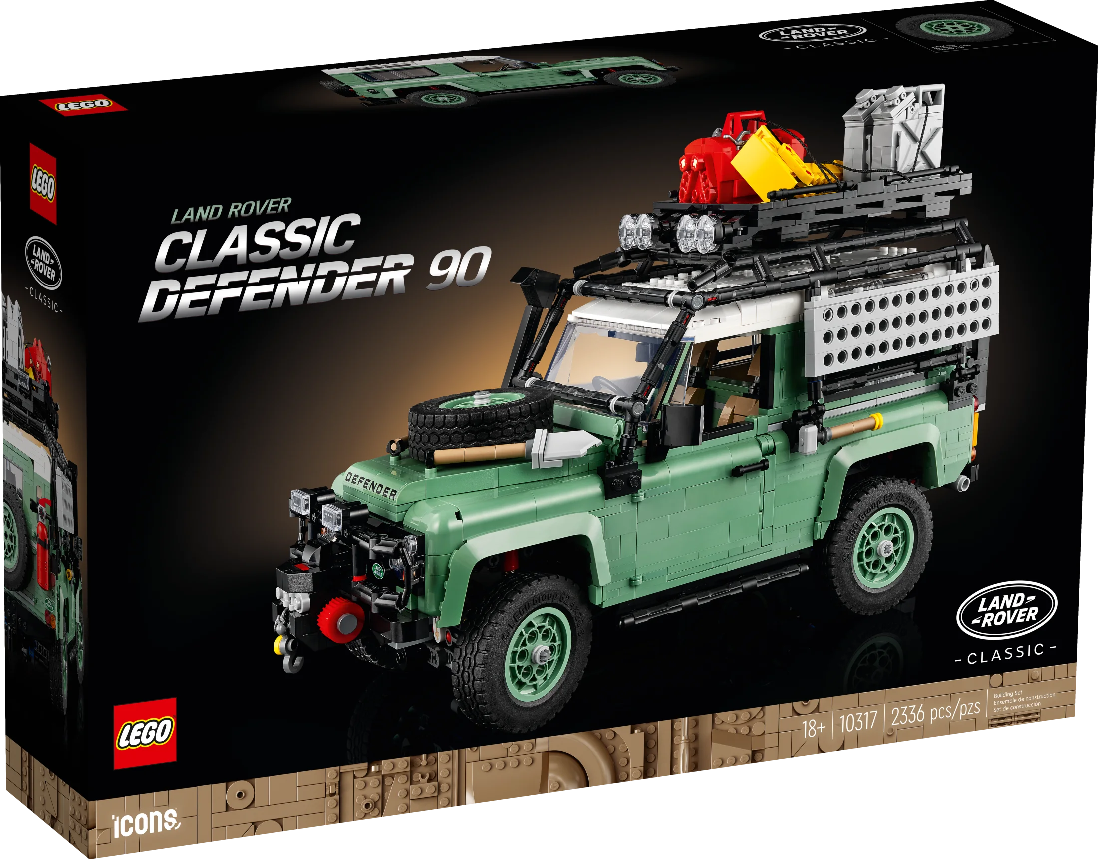 LEGO Icons Land Rover Classic Defender 90 10317 – Set de Construcción de Auto para Adultos y Amantes de Autos Clásicos, Proyecto Inmersivo Basado en un Ícono Todo Terreno, Gran Regalo de Graduación para Él o Ella