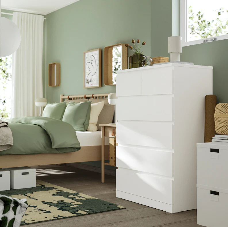 Cómoda MALM de 6 cajones de IKEA, blanca, 80x123 cm