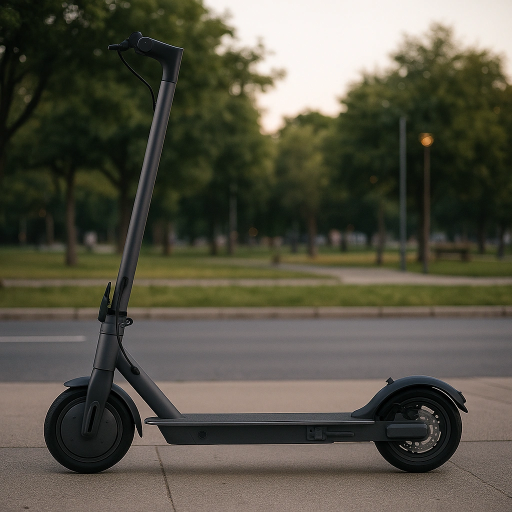 Patinete infantil, gris, estructura de metal, apto para adultos y adolescentes