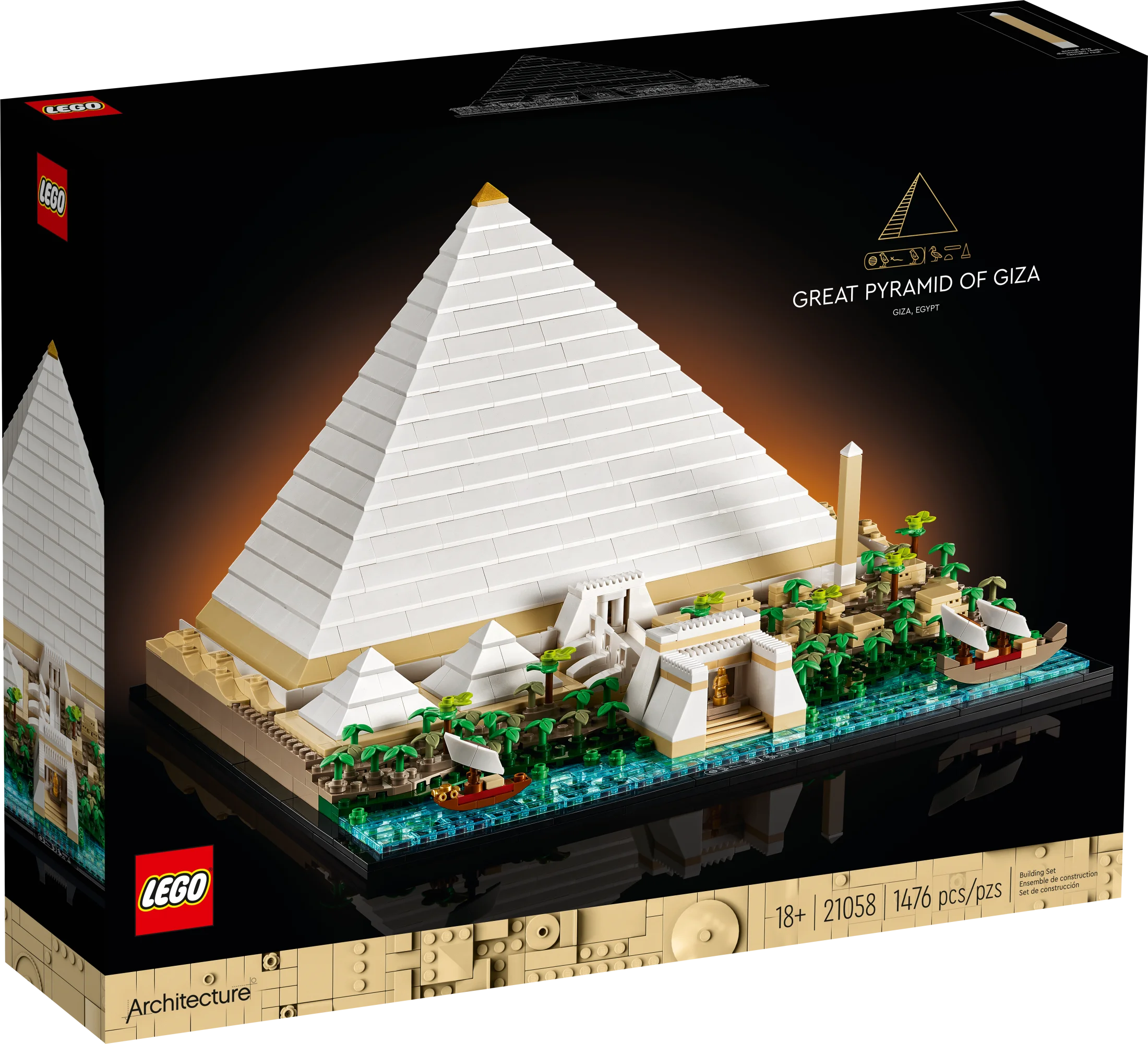 Kit de Construcción LEGO Architecture Gran Pirámide de Guiza 21058, Modelo Decorativo para el Hogar, Idea Creativa para Regalo