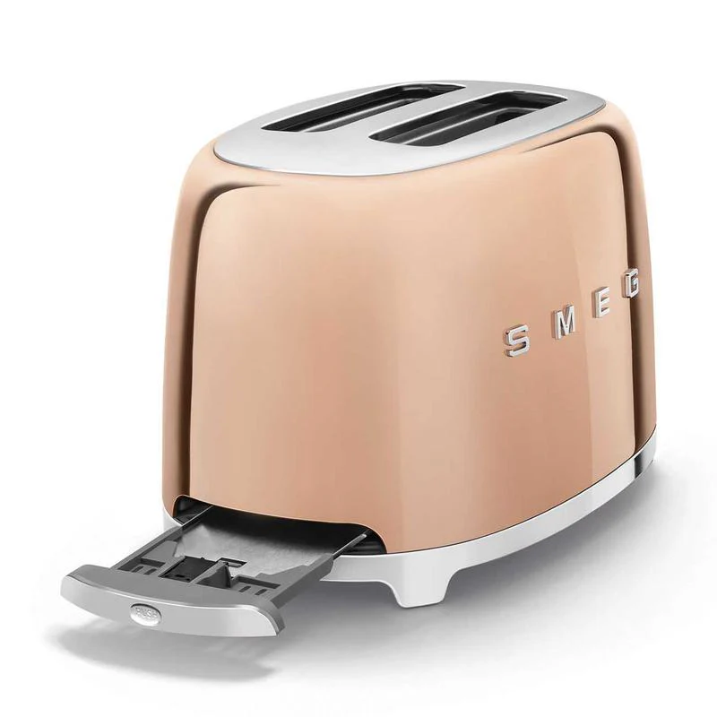2025 Tostadora SMEG TSF01RGUK Retro 2 Rebanadas Estilo Años 50 – Oro Rosa