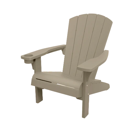 2025 Disfruta del encanto de la madera sin las complicaciones del mantenimiento con la silla Adirondack Keter Alpine en su moderno tono Silver Sage