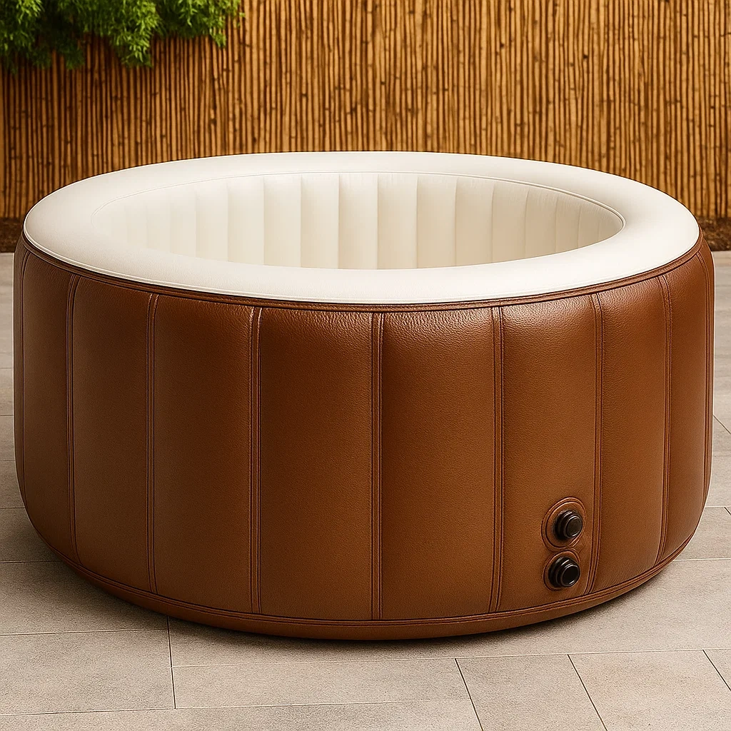 Spas hinchables 196x196x71 cm, 4 seats, circular, brown/white hQiCEQe321lM