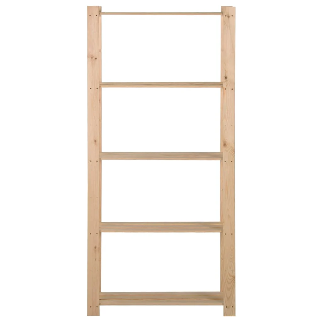 2025 Estantería de almacenamiento de 5 niveles 80 x 28.5 x 170 cm en pino macizo