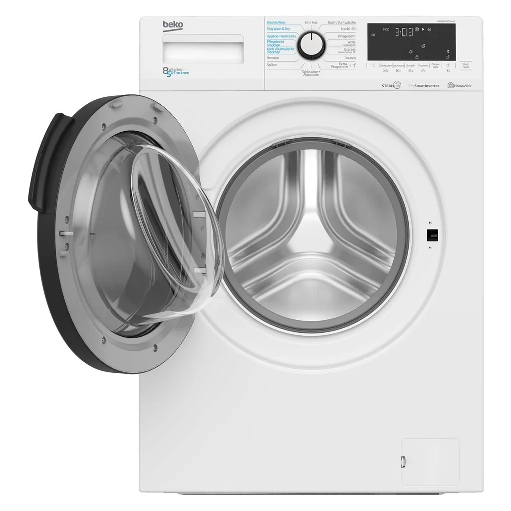 2025 Lavadora-secadora Beko WDW85141 Steam1. 1400 rpm. puerta XL. vapor. blanca