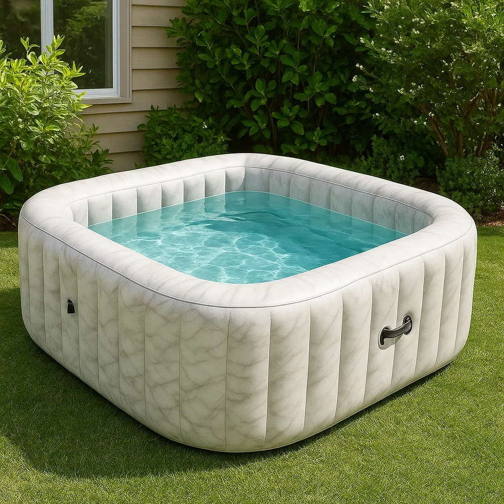 Spas hinchables 185x185x68 cm 4 plazas cuadrado blanco/gris yXNqspa339mn