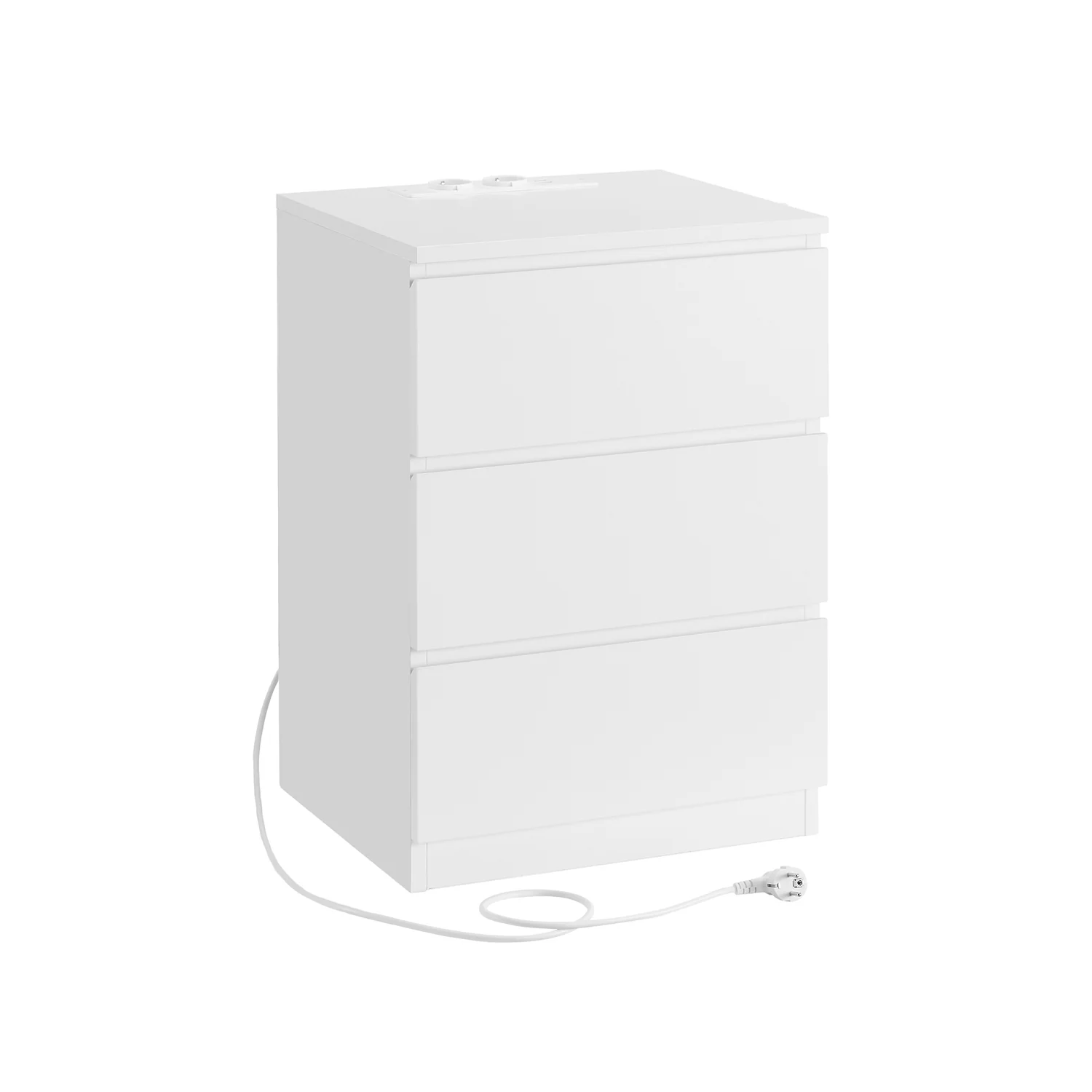 Mesita de Noche con Estación de Carga con Cajones Puertos USB