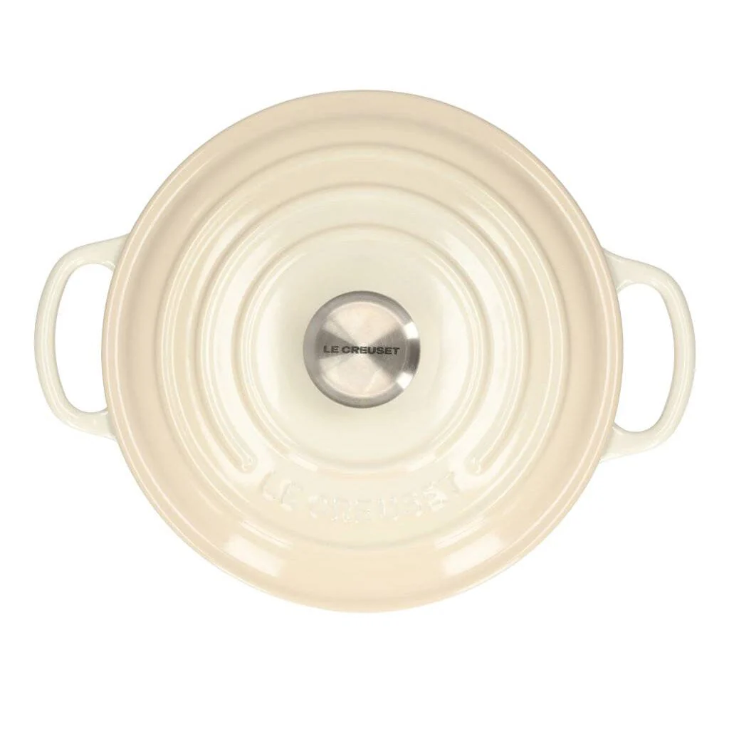 2025 Le Creuset - Sartén para asar / brasear Signature redonda Meringue 20 cm 2.4 l