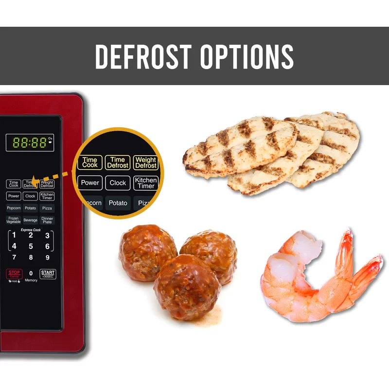 2025 Microondas de Encimera Farberware FMO11AHTBKN de 1,1 pies³ / 1000 Vatios – Rojo Metálico