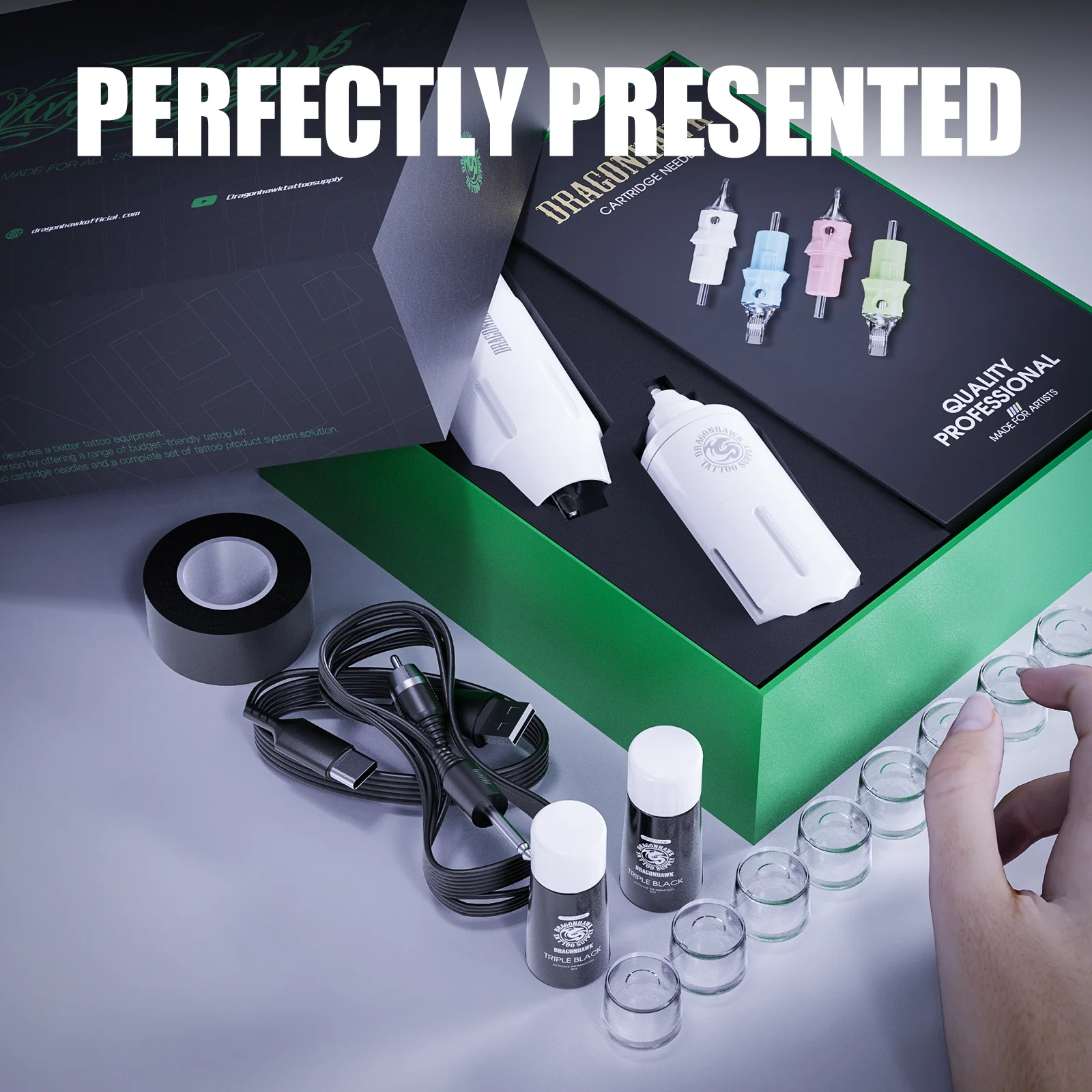 Kit de Inicio Dragonhawk S1 Máquina de Tatuaje en Forma de Bolígrafo