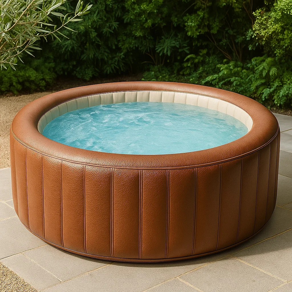Spas hinchables 180x180x71 cm 4 personas redondo color marrón jqXURXm365ch