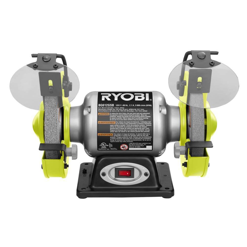RYOBI Esmeriladora de Banco de 6 2.1 A con Luz LED – Modelo BG612G
