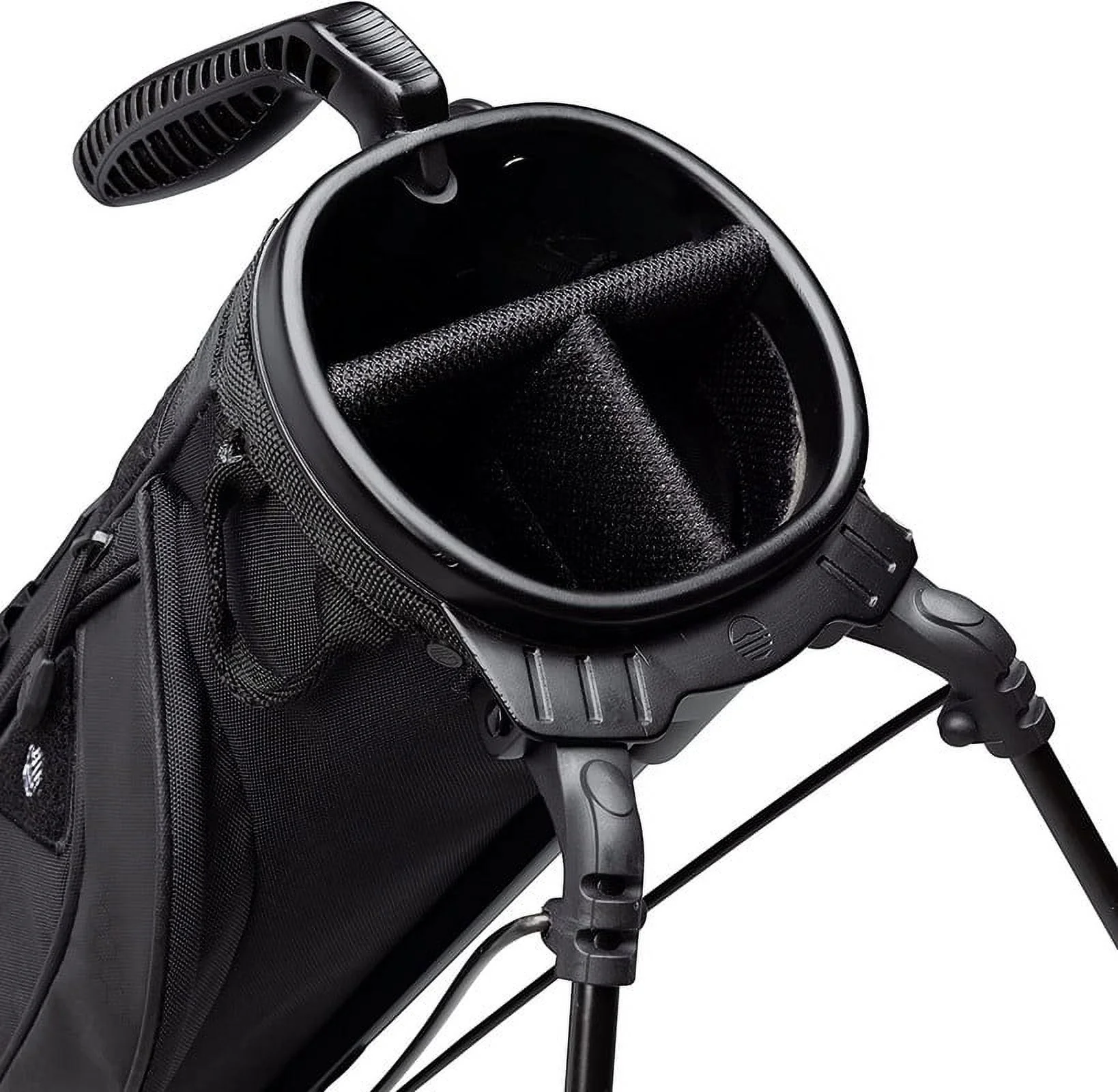 Bolsa de golf Sunday Golf Loma XL - Ligera. con bandolera y función de soporte - Fácil de transportar para pitch & putt - Bolsa con soporte para práctica. campo par 3 y ejecutivo. 1.5 kg (Negro mate)