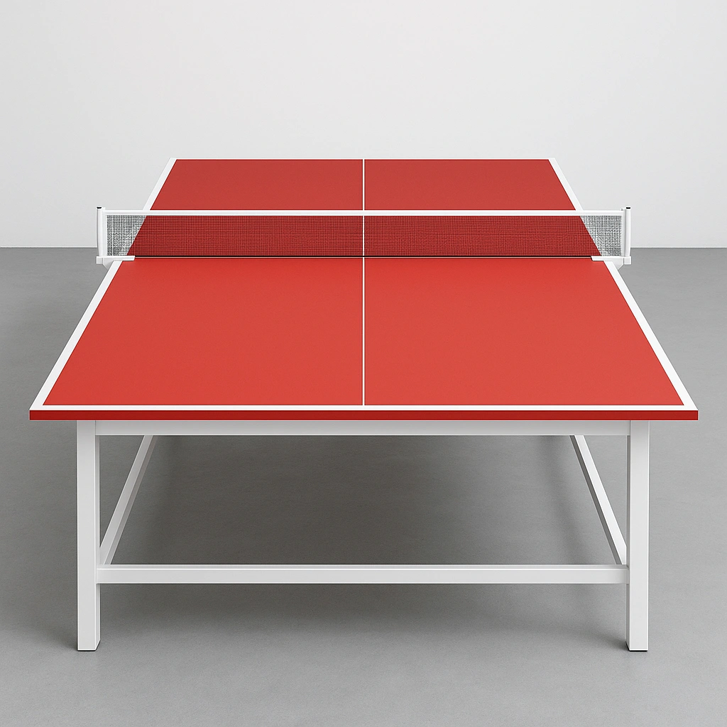 Mesa de ping pong roja con red y ruedas Acero Interior/Exterior 274x152.5x76 cm