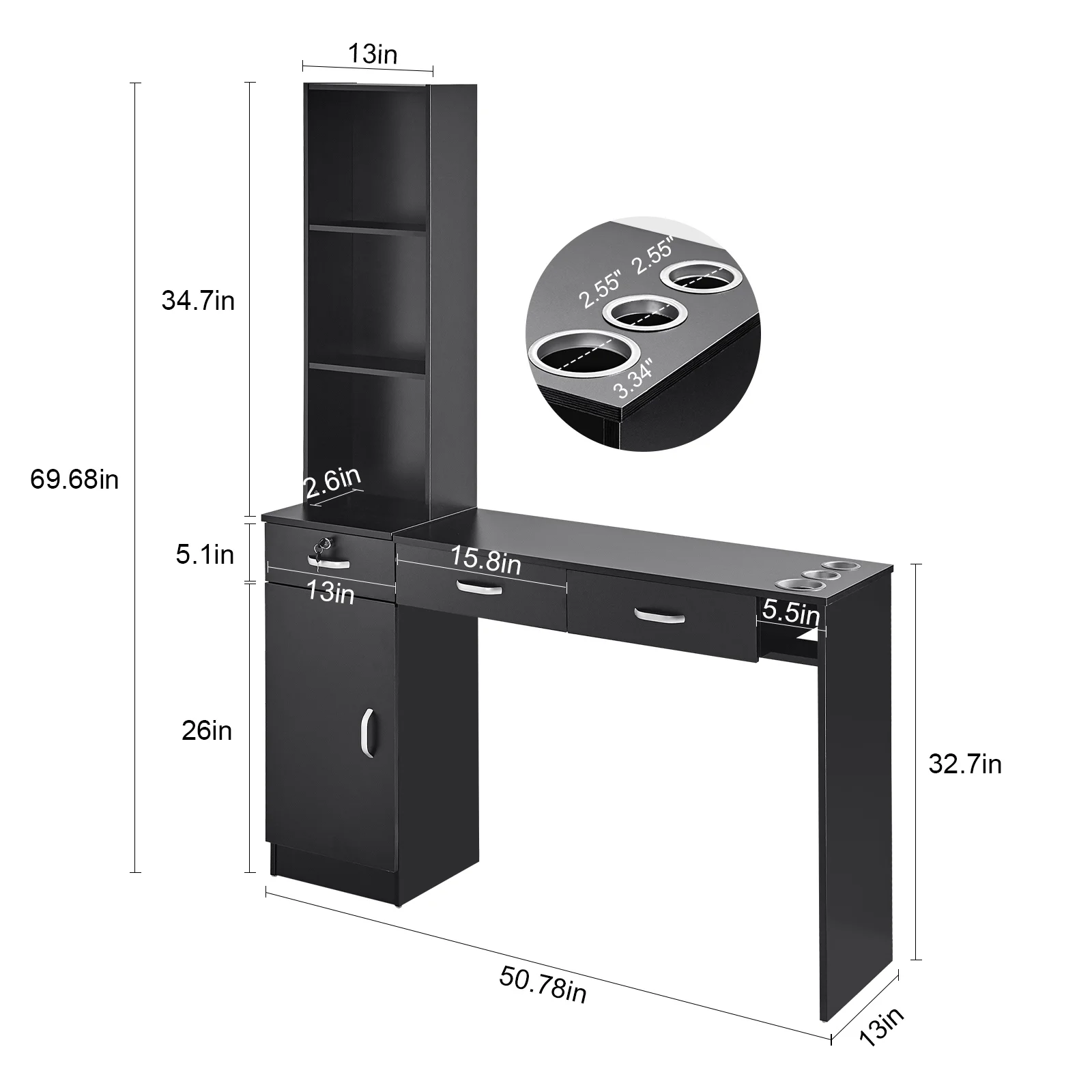 2025 Estación mural SKYSHALO para barbero – tocador para salón de belleza y spa.