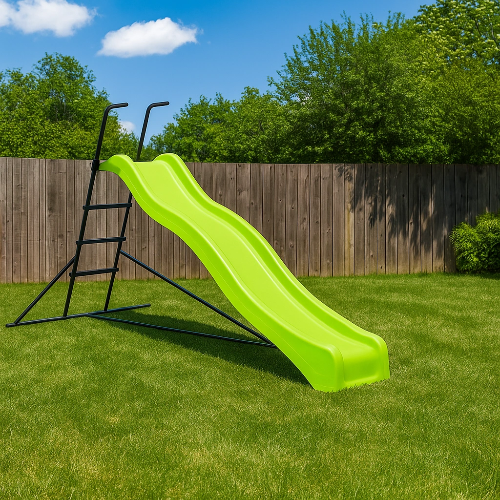 Resbaladilla Verde, Plástico, Ideal para Exteriores 180x100x120 cm