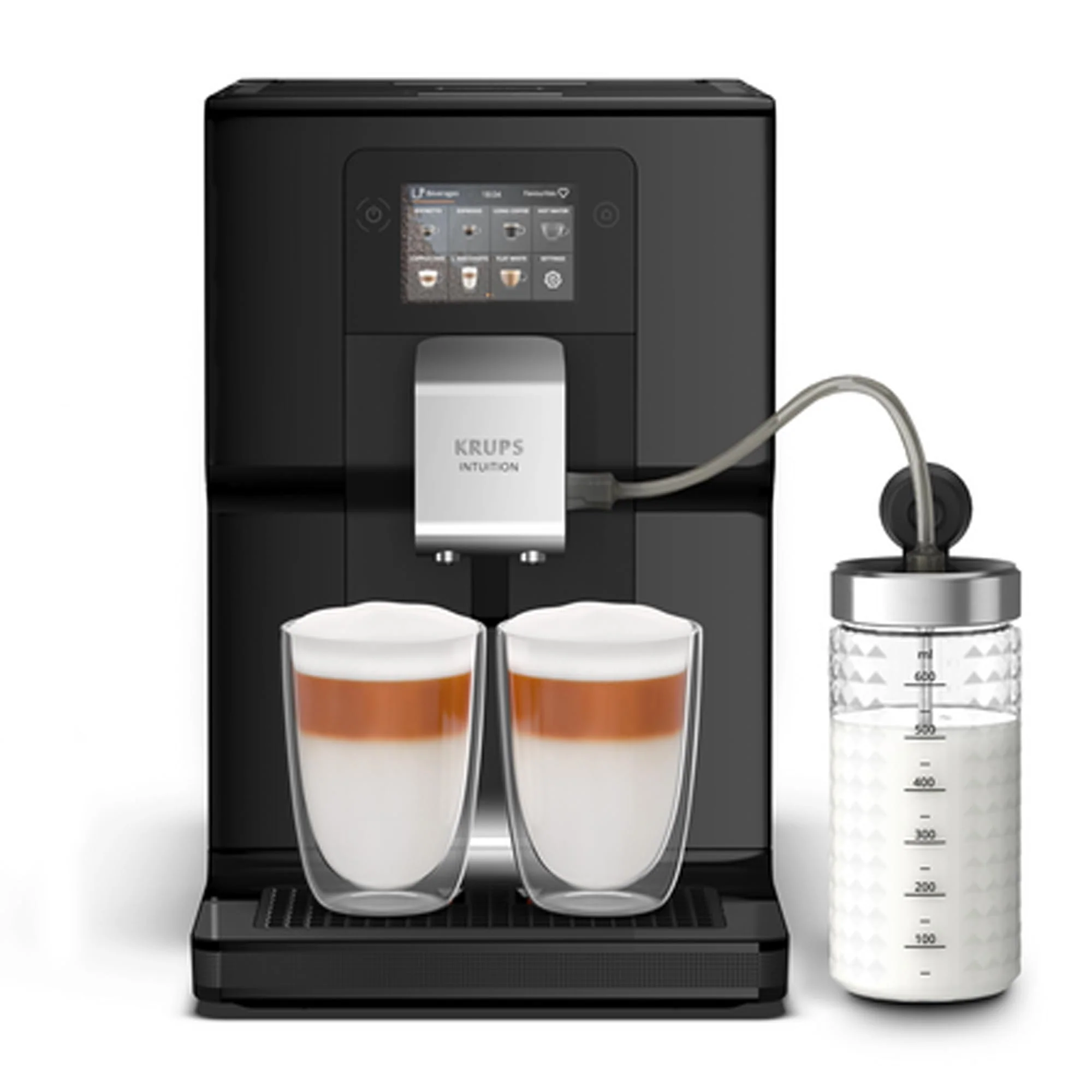 2025 Krups Intuition Experience - Cafetera superautomática, pantalla táctil color, máquina de café con indicadores lumínicos, 17 bebidas personalizables, recetas personalizadas, acero inoxidable