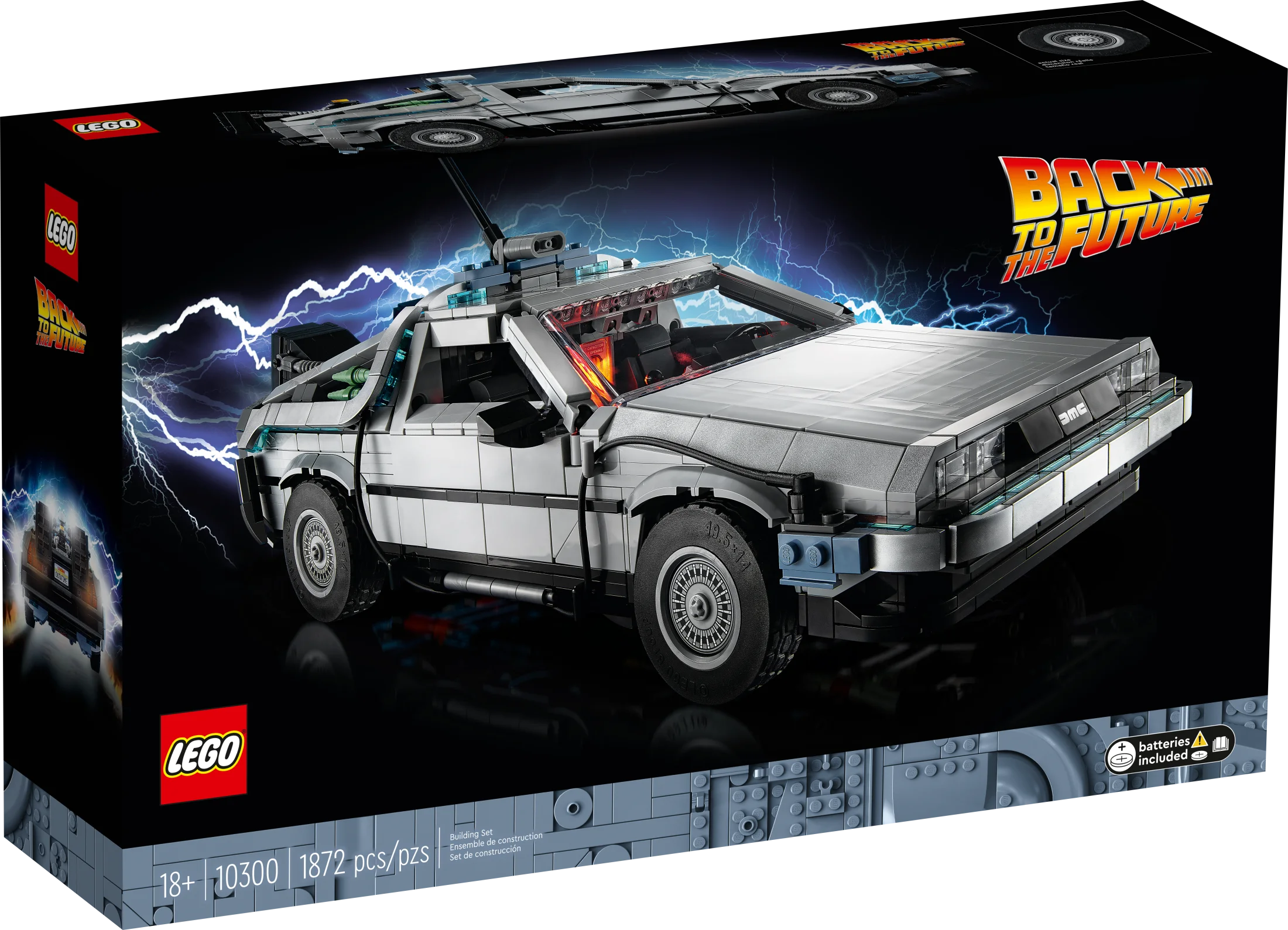 LEGO Icons Regreso al Futuro Máquina del Tiempo 10300 – Set de Construcción de Auto DeLorean, Inspirado en la Clásica Película