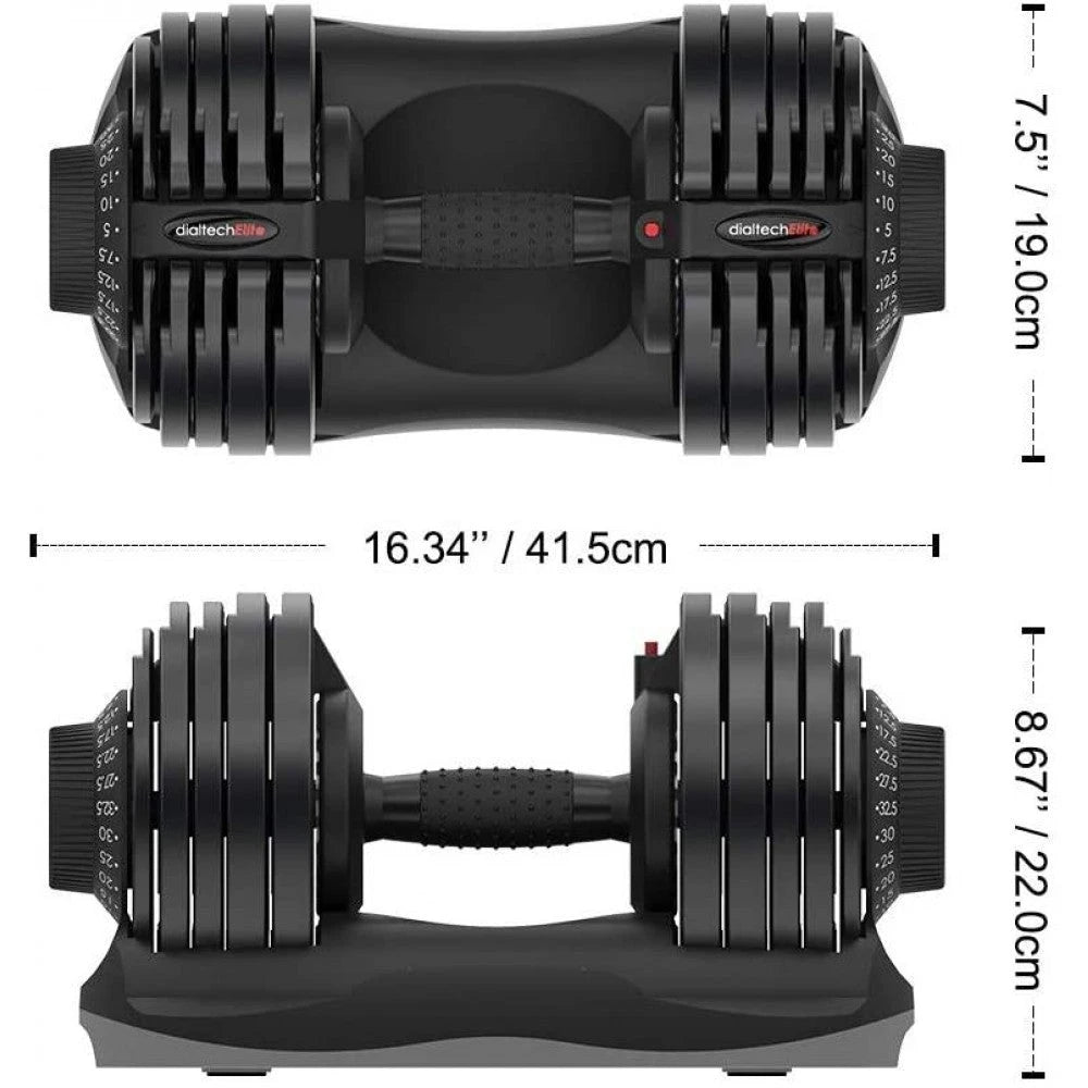 Mancuerna Ajustable Ativafit con Dial de Peso, Mango y Placas para Gimnasio en Casa – Nota: Unidad Individual (71.5 lbs)
