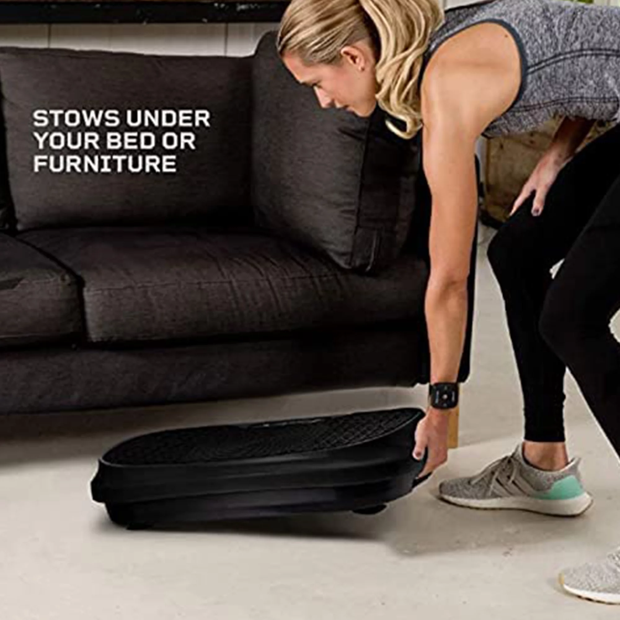 2025 LifePro Waver Mini – Plataforma vibratoria compacta con bandas de entrenamiento. negra