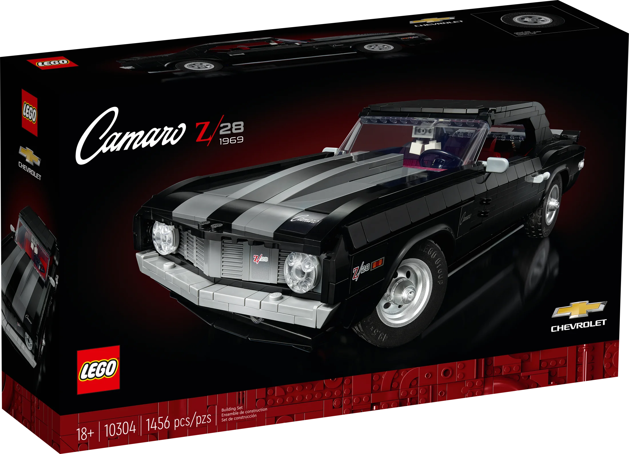 LEGO Icons Chevrolet Camaro Z28 10304 – Set de Construcción de Auto Clásico Personalizable para Adultos, Coche Deportivo Vintage Americano, Gran Idea de Regalo