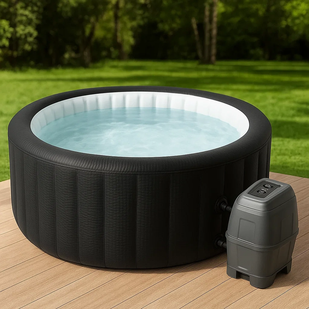 Spas hinchables, 180x180x66 cm, 4 personas, redondo, color negro/blanco ckjJFIN354XY