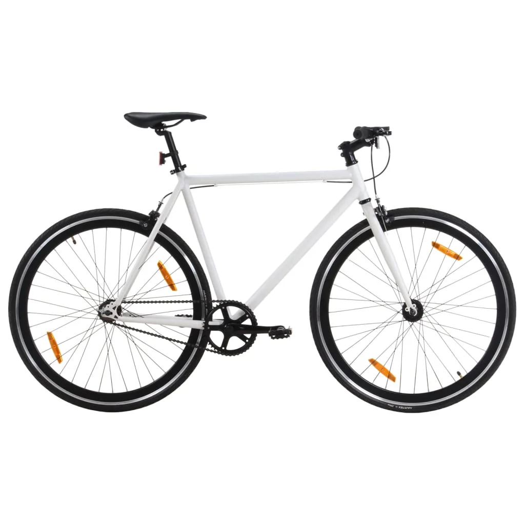2025 Bicicleta de piñón fijo blanco y negro 700c 59 cm v7201