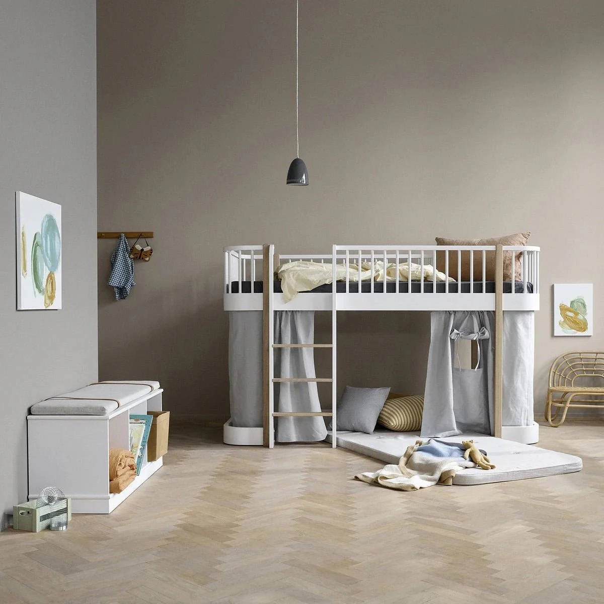 2025 Colchón de juego Oliver Furniture para Wood Original – 90x207x5 cm | Espuma fría con certificación Oeko-Tex y funda de algodón GOTS | Color natural, funda extraíble y lavable