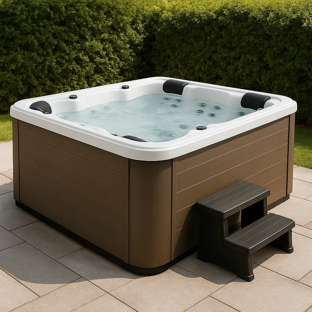 Spas rígidos 245x245x71 cm, 4 asientos, forma octagonal, color marrón/Blanco rURJDif405RX