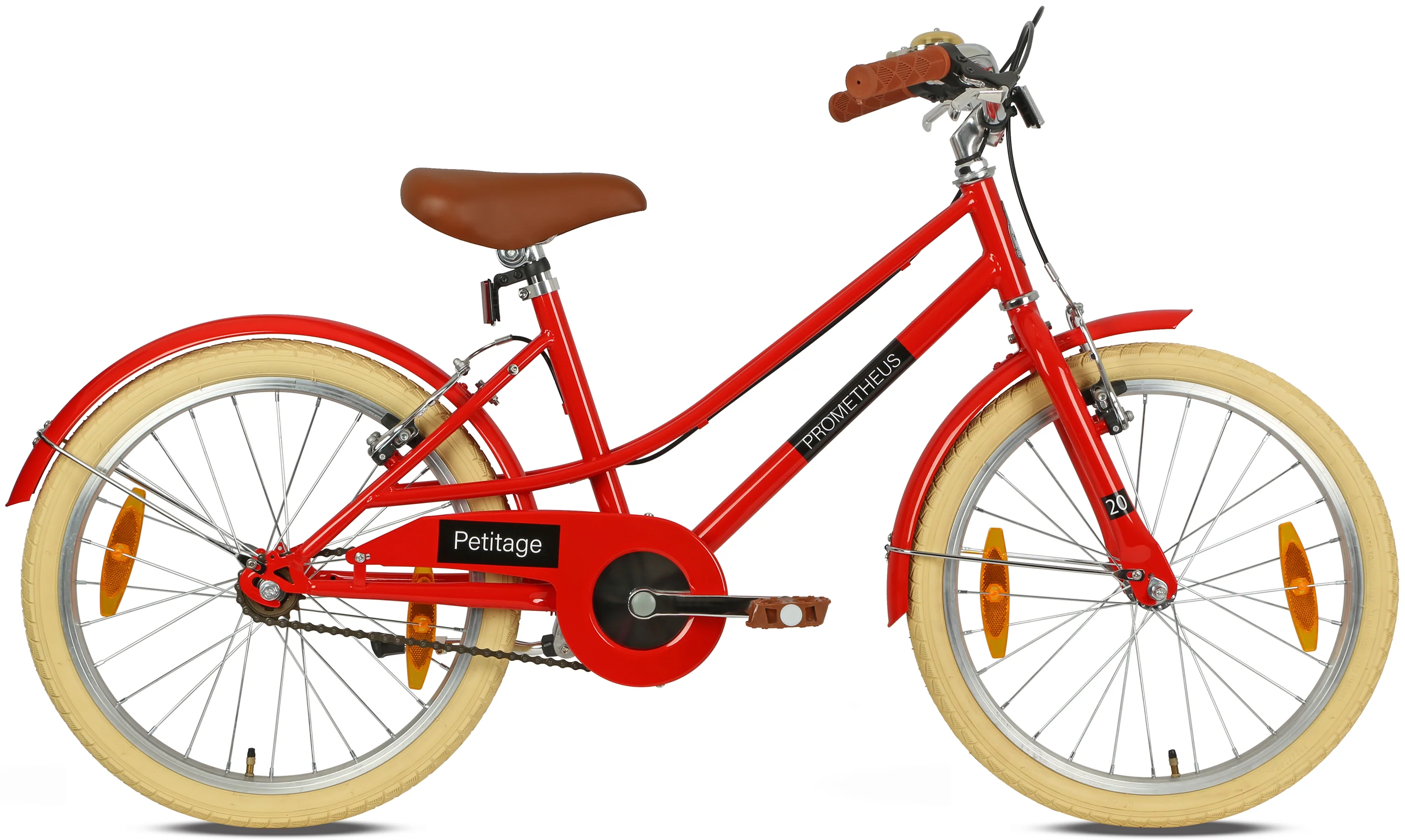 2025 Bicicleta Infantil Retro de 20 Pulgadas. Roja. desde 6-7 Años