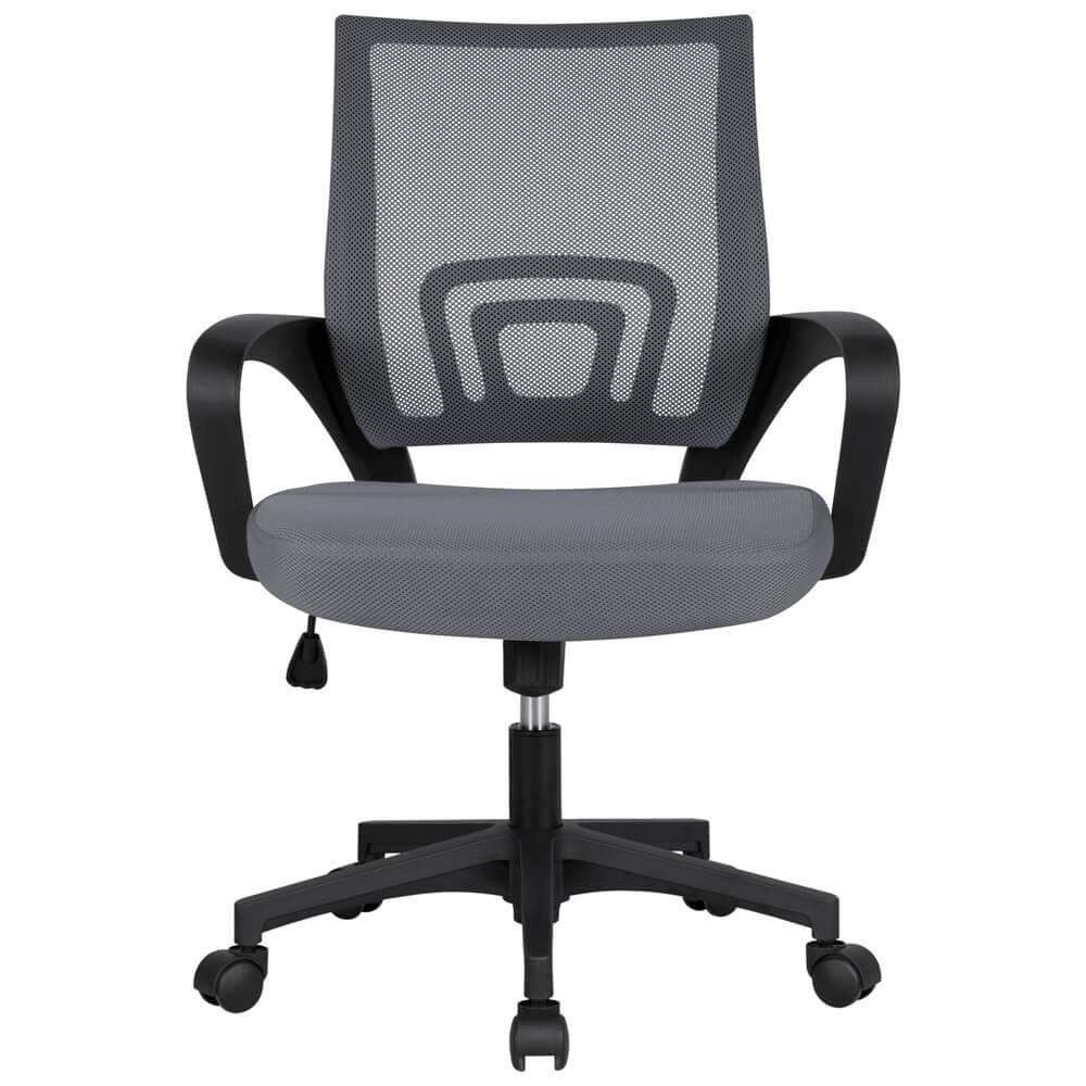 Silla de Oficina Yaheetech con Respaldo Medio – Silla Ergonómica de Malla con Altura Ajustable. Soporte Lumbar y Ruedas Giratorias 360°. Capacidad de Carga 125 kg