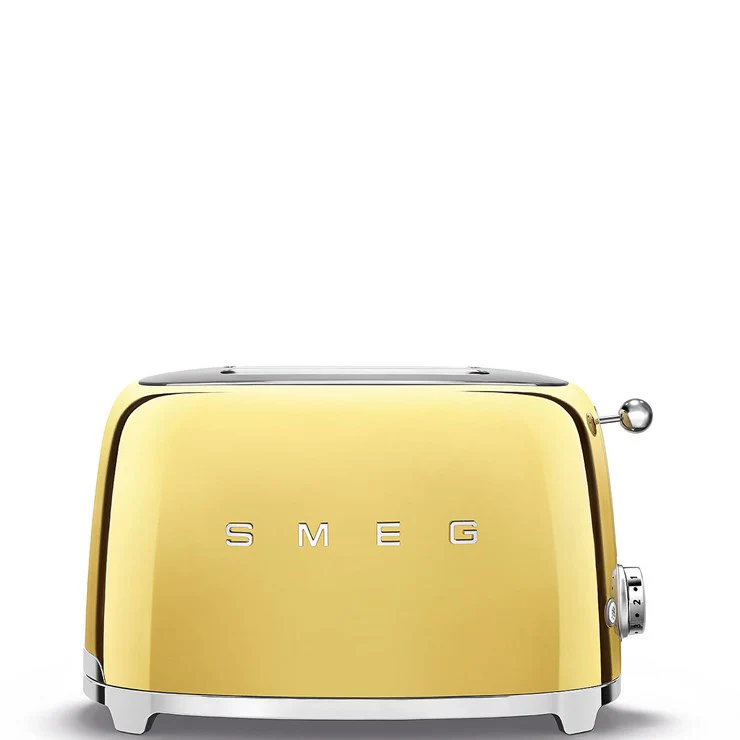2025 Tostadora SMEG TSF01GOUK Retro 2 Rebanadas Estilo Años 50 – Acabado Mate Dorado