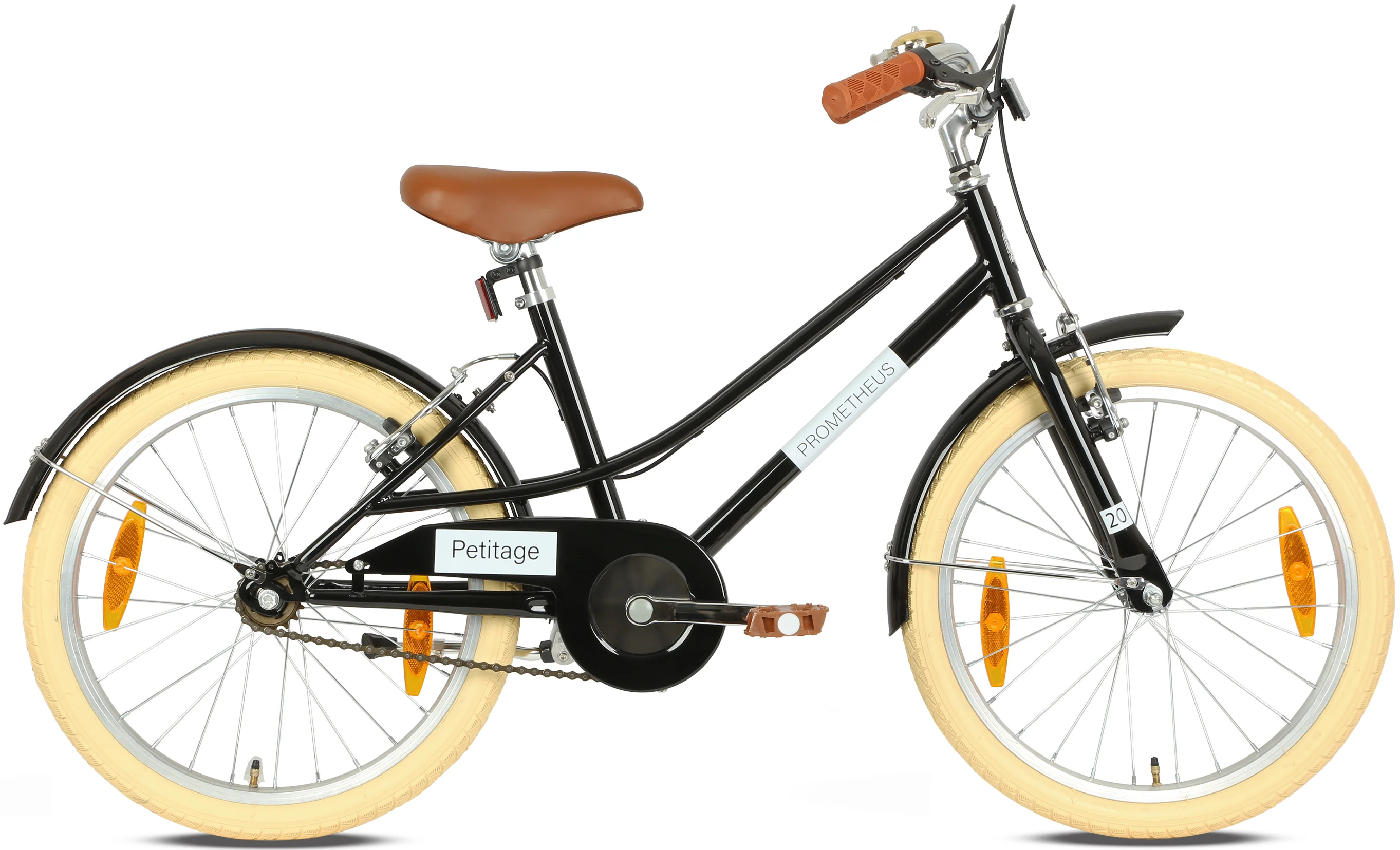 2025 Bicicleta Infantil Retro de 20 Pulgadas, Negra, para Niños de 6 a 7 Años