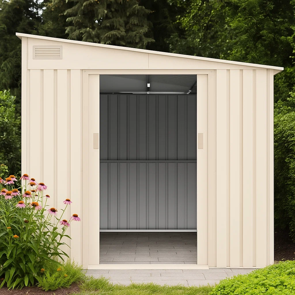 Caseta de jardín de acero galvanizado beige,3,04 m² - QMUhqyU143Ii