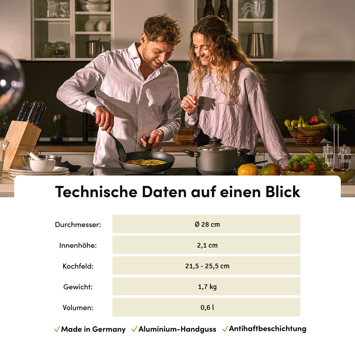 2025 Sartén para crepes / sartén plana Ø 28 cm