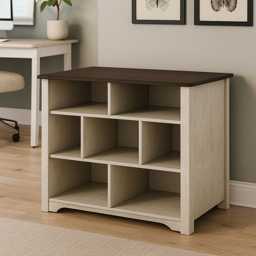 Isla cocina,rectangular,con estantes abiertos,madera,color beige y marrón,independiente,110x60x90 cm,para cocina doméstica - YpGDgkFSLFdF