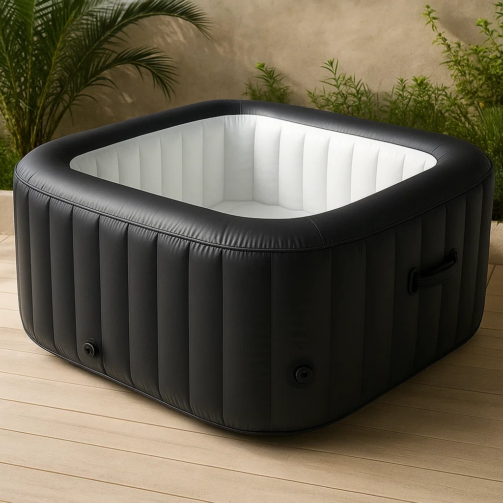 Spas hinchables, 160x160x71 cm, 2 personas, cuadrado, color negro/blanco xTSwWVi342Rm