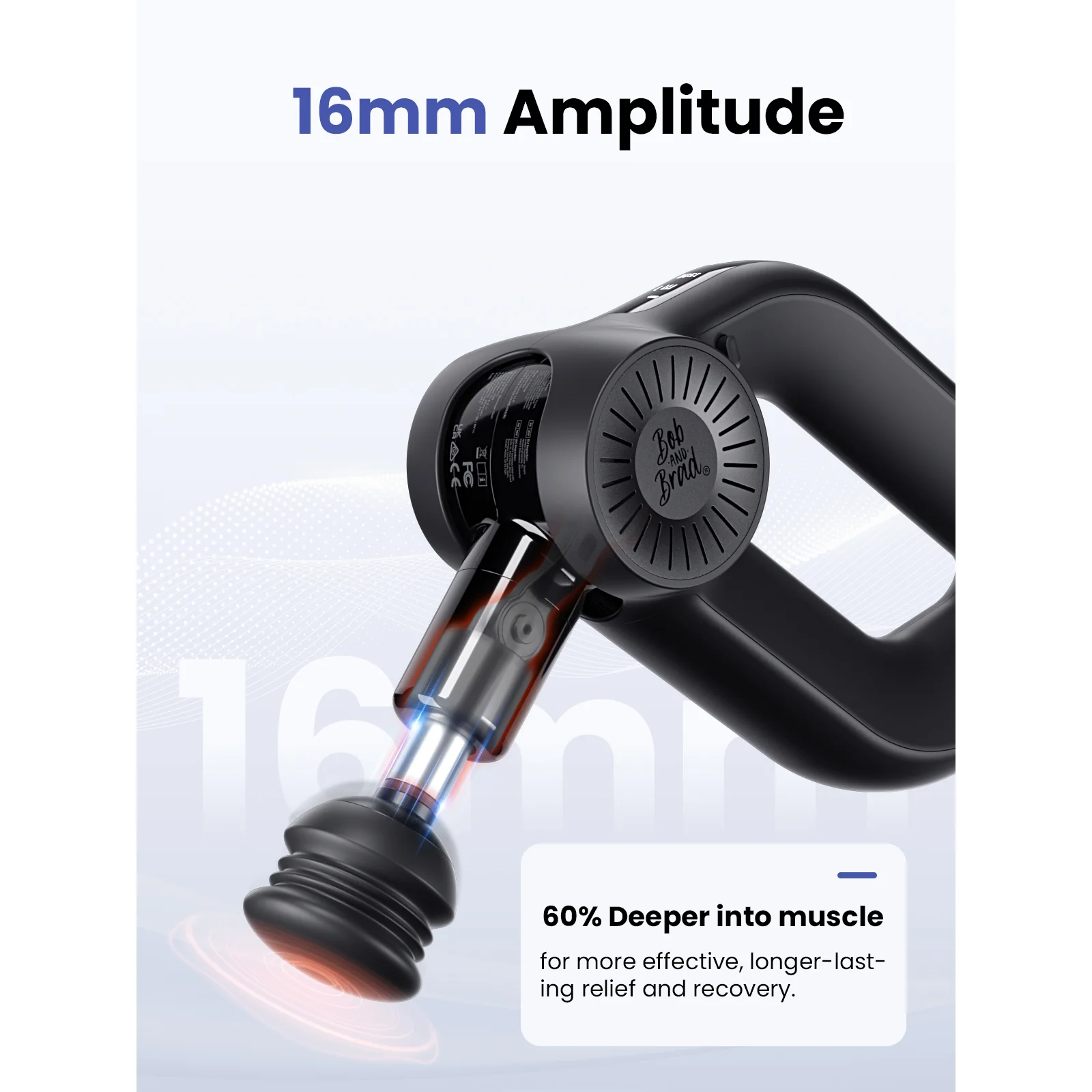 2025 BOB AND BRAD D6 Pistola de Masaje Muscular Profesional, Percusión Profunda para Atletas – Alivio del Dolor