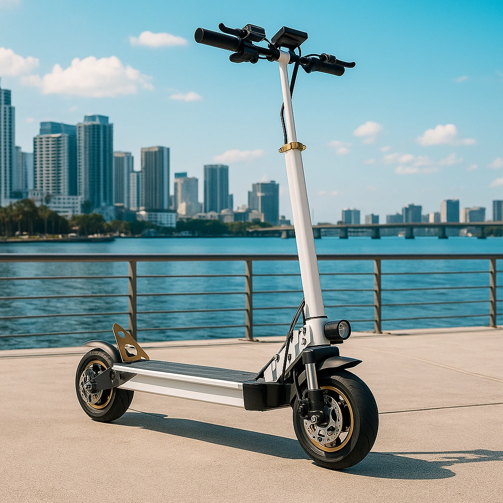 Patinete infantil de aluminio blanco y negro, apto para niños y adolescentes