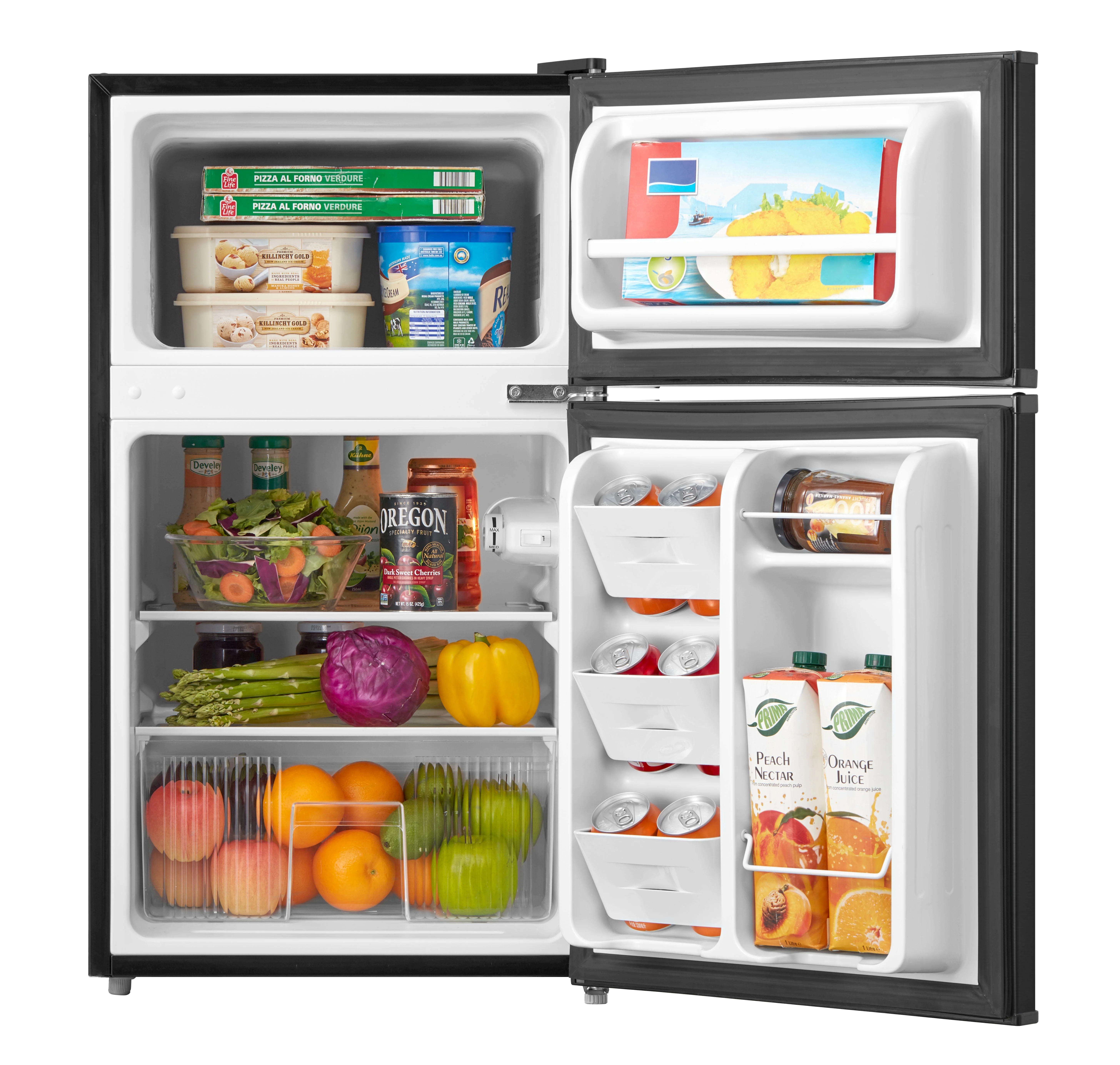 2025 Arctic King 3.2 pies³ - Refrigerador compacto de dos puertas con congelador, negro
