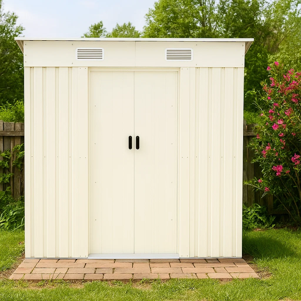 Caseta de jardín de acero galvanizado blanco,3,59 m² - VkzeApF140QK