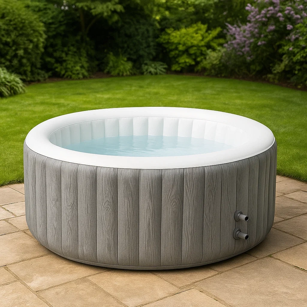 Spas hinchables 185x185x71 cm 4 personas redondo gris/blanco dIJaluY307jQ