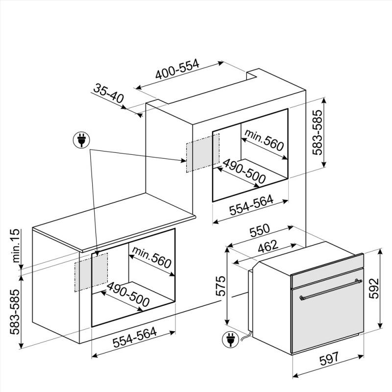 Horno Smeg Sf800ao Colonial Antracita